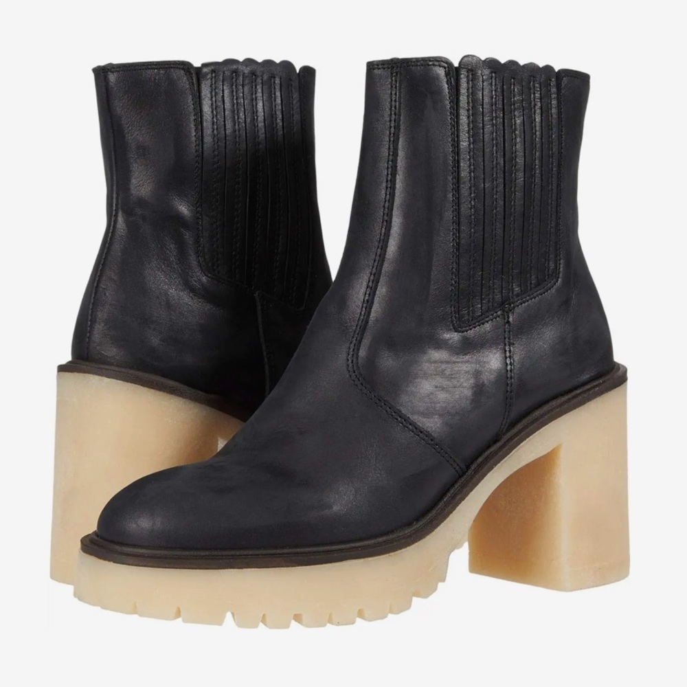 Free People Boots James Chelsea Boots in Black Leather Sz EU 40 NWOT (US 10)